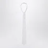 1989 Studio White Striped Tie In White