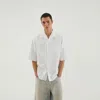 1989 Studio Wihite Striped Bowling Shirt In White