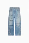 1989 Studio Woman's Y2k Embroidered Denim Jeans In Blue