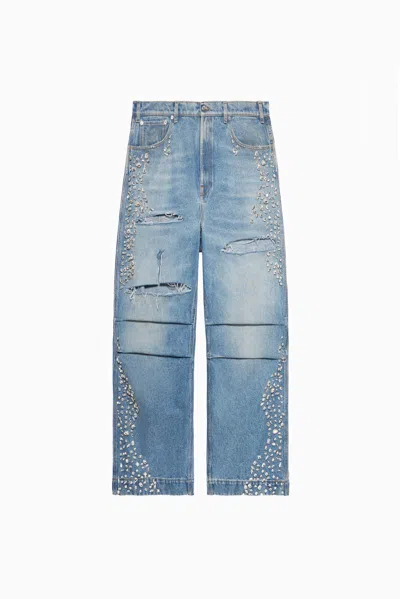 1989 Studio Woman's Y2k Embroidered Denim Jeans In Blue