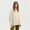1989 Studio Ribbed Sweater With Button And Side Slits In White