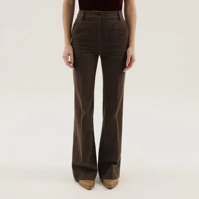 1989 Studio Women's Striped Fla Pants In Brown