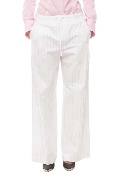 1989 Studio Women White Straight Drawstring Pants