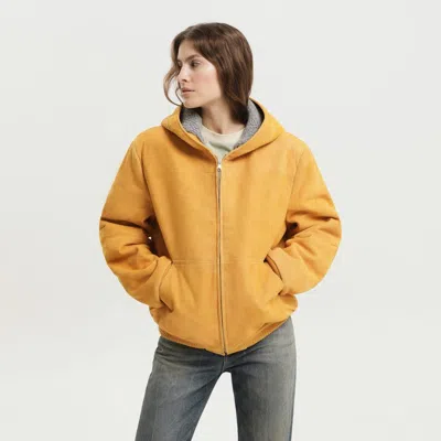 1989 Studio Women's Yellow Suede Hoodie In Orange