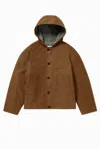 1989 Studio Jacket Workwear Front Pockets Hood Long Sleeves In Brown