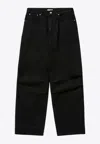1989 Studio Trousers Denim With Belt Loops Five-pocket Style In Black
