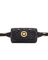 VERSACE VERSACE QUILTED TRIBUTE BELT BAG IN BLACK,VSAC-WY53