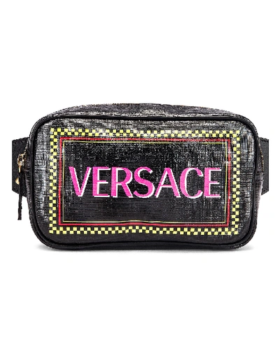 Versace 90s Vintage Logo Beltbag In Black