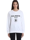 BALMAIN SWEATSHIRT IN WHITE COTTON,11010155