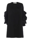 Valentino Ruffled Compact Draped Cape In No Nero