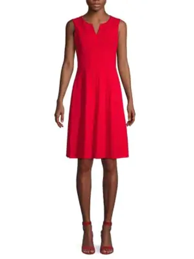 Calvin Klein Collection Stretch A-line Dress In Red