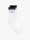 Gucci White Intarsia Logo Socks In 114 - White