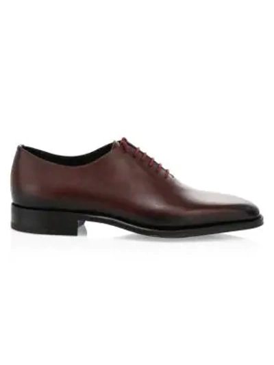 Sutor Mantellassi Heritage Albizi Leather Oxford Shoes In Burgundy