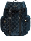 Gucci Medium Gg Velvet Backpack In Blue
