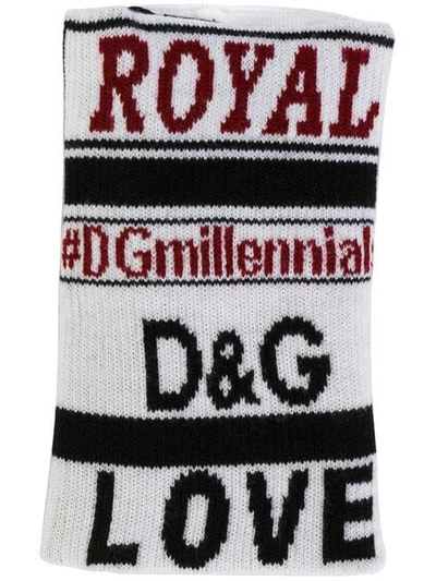 Dolce & Gabbana Dgmillennials Jacquard Wool Cuff In Multicolor