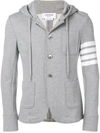 THOM BROWNE 4-BAR HOODED SINGLE-BREASTED BLAZER