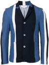 THOM BROWNE REPP STRIPE COMBO-KNIT SPORT COAT