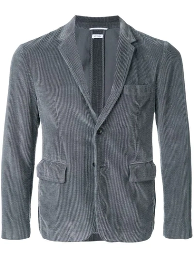 Thom Browne Garment Dye Corduroy Sport Coat In Grey