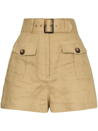 Zimmermann Buttoned Safari Shorts - 大地色 In Neutrals