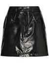 WE11 DONE WE11DONE PYTHON-EFFECT FAUX LEATHER MINI SKIRT - 黑色