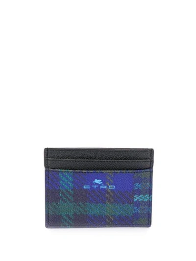 Etro Checked Cardholder In 0200 Blue