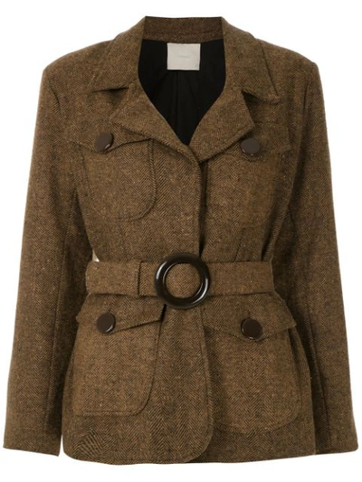 Framed London Coat In Brown