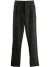 ANN DEMEULEMEESTER HERRINGBONE WOOL TROUSERS