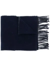 POLO RALPH LAUREN LOGO EMBROIDERED FRINGED SCARF