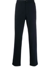 Giorgio Armani Pressed Crease Straight Trousers In Blue