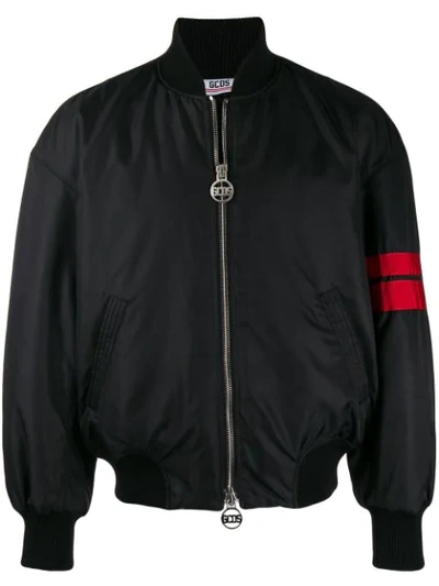 Gcds Fitted Bomber Jacket In Black