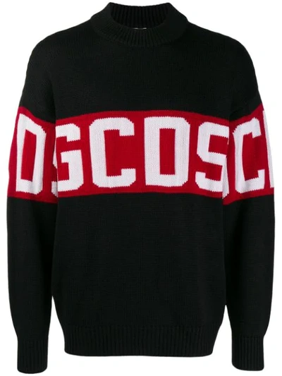 Gcds Contrast Roll Neck Jumper In Red