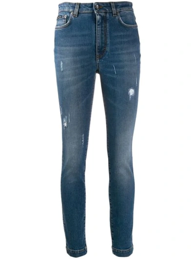 Dolce & Gabbana Audrey Distressed High-rise Skinny Jeans In Var.abbinata