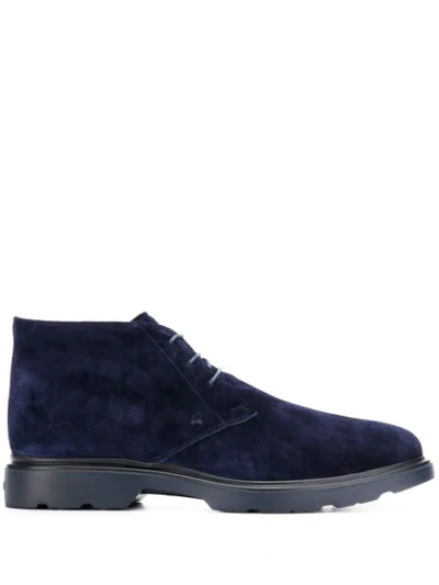 Hogan Lace-up Ankle Boots In Blue