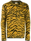 Saint Laurent Zebra Intarsia Jumper In Yellow