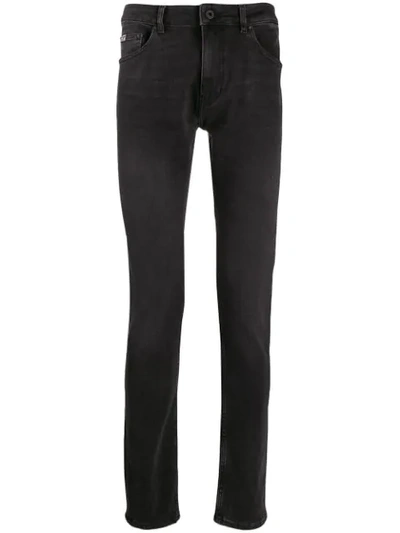 Versace Jeans Couture Embroidered Logo Skinny Jeans In Black