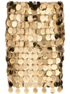 Rabanne Multi-color Dot-sequin Chainmail Mini Skirt In Gold