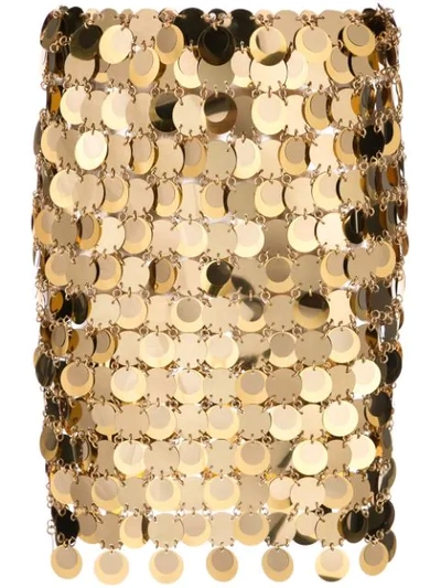 Paco Rabanne Sequin-embellished Mini Skirt In Gold