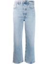 Levi's Cropped Straight Leg Jeans In Blue