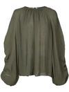 ROCHAS RUCHED SLEEVE BLOUSE