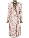 R13 floral print robe coat