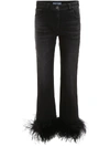 PRADA JEANS WITH OSTRICH FEATHERS,11010318