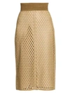 FENDI Leather Mesh Pencil Skirt