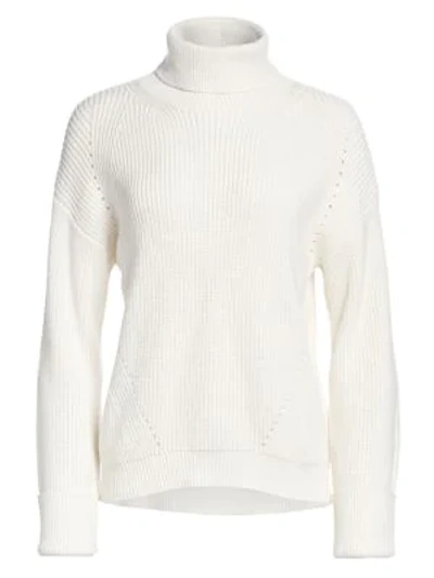 Joie Aleck Ribbed Turtleneck Jumper In Aged White