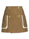 FENDI Tweed-Print Flannel Mini Skirt