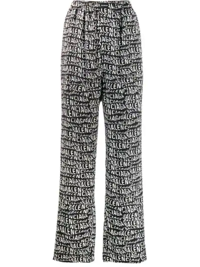 Balenciaga Glen Plaid Trousers In Black