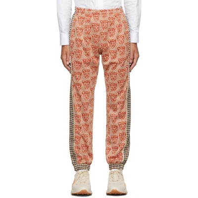 Gucci Tiger-jacquard Cotton-blend Track Pants In Neutrals