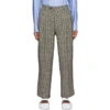 GUCCI GUCCI BLACK AND OFF-WHITE PRINCE OF WALES TROUSERS