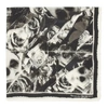 ALEXANDER MCQUEEN ALEXANDER MCQUEEN BLACK AND OFF-WHITE RIPPED ROSES SKULL SCARF