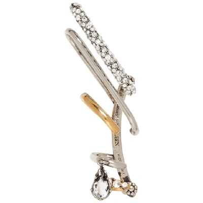 Alexander Mcqueen Silver And Gold-tone Crystal Ear Cuff