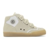 MM6 MAISON MARGIELA MM6 MAISON MARGIELA TAUPE AND WHITE 3-STRAP SNEAKERS